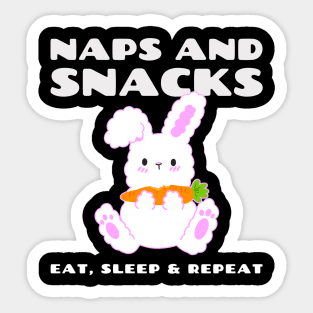 Naps and Snacks Rabbit Sticker